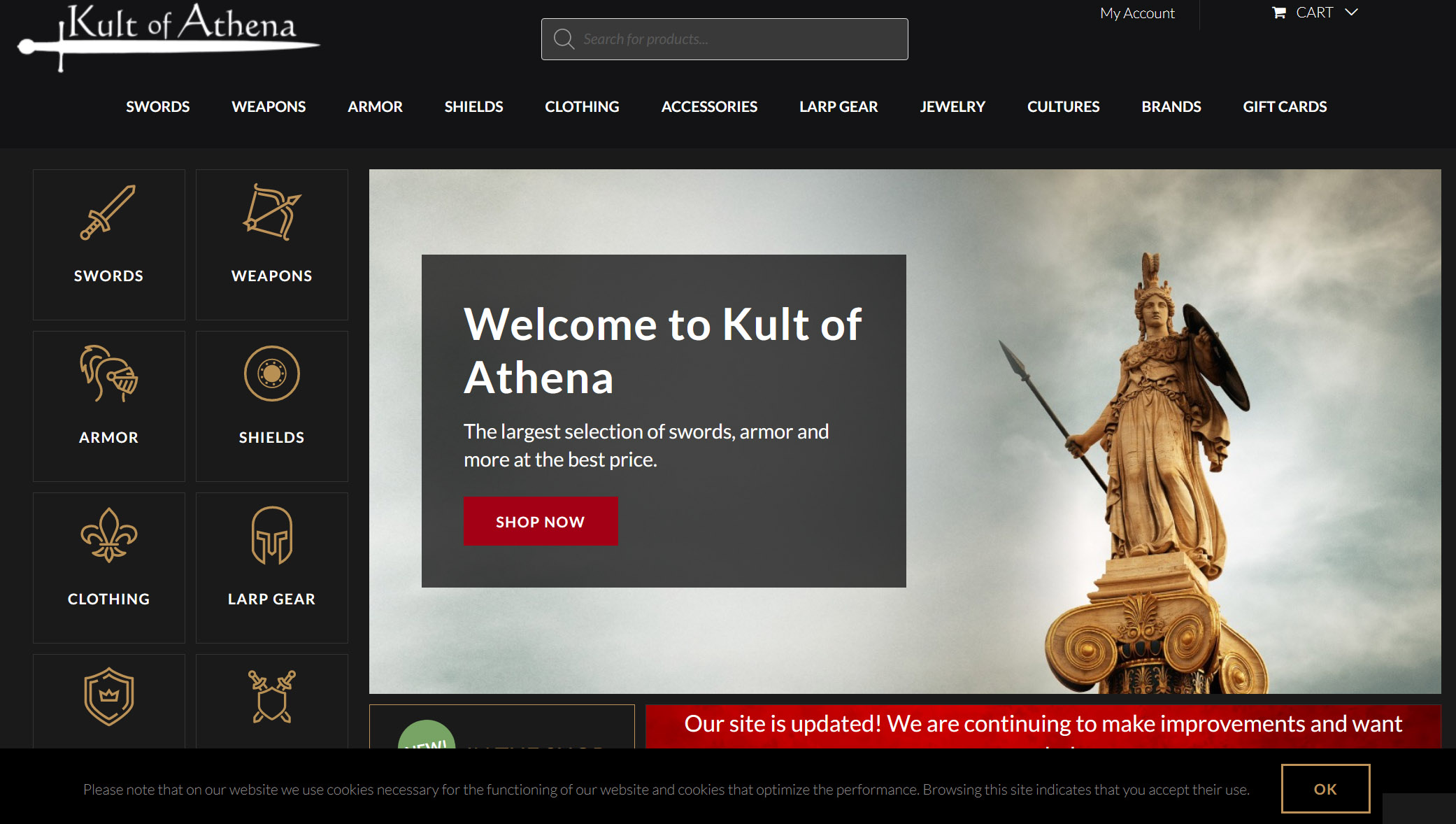Kult of Athena: Medieval Weapons, Armor, Clothing & More